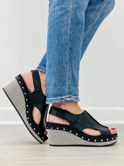 Corkys For Keeps Wedges in Black Combo 2