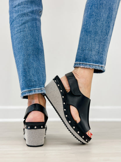 Corkys For Keeps Wedges in Black Combo 2