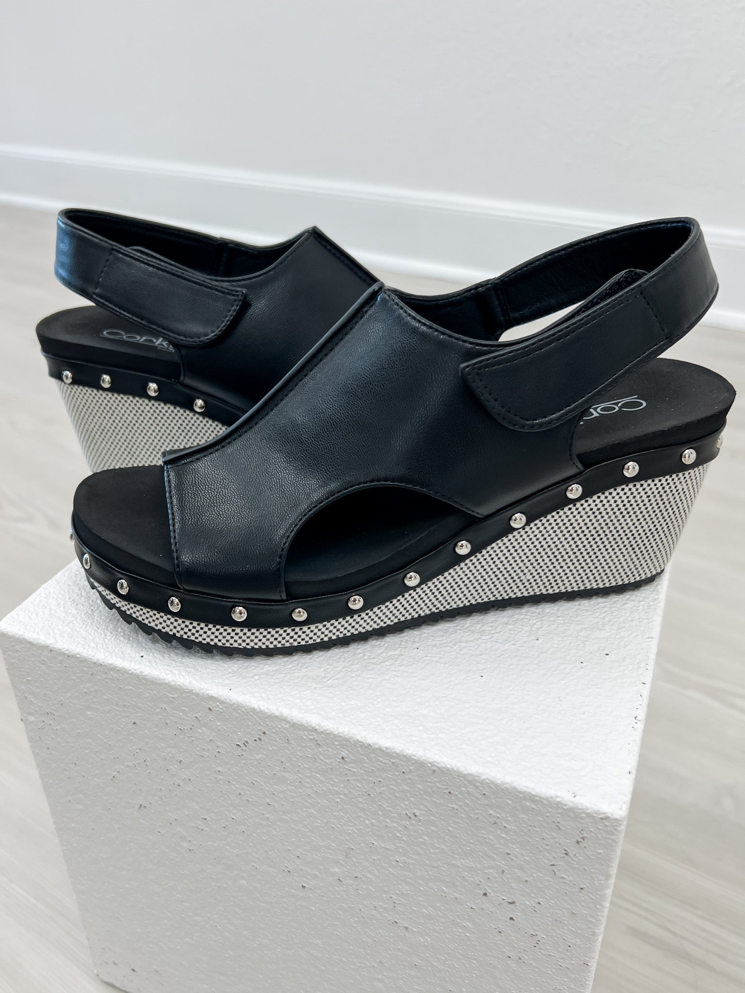 Corkys For Keeps Wedges in Black Combo 2