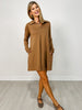 Anywhere A Line Dress with Collar in Dark Mocha