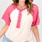 WASHED CONTRAST HENLEY NECK SHORT SLEEVE TEE