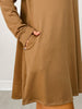 Anywhere A Line Dress with Collar in Dark Mocha