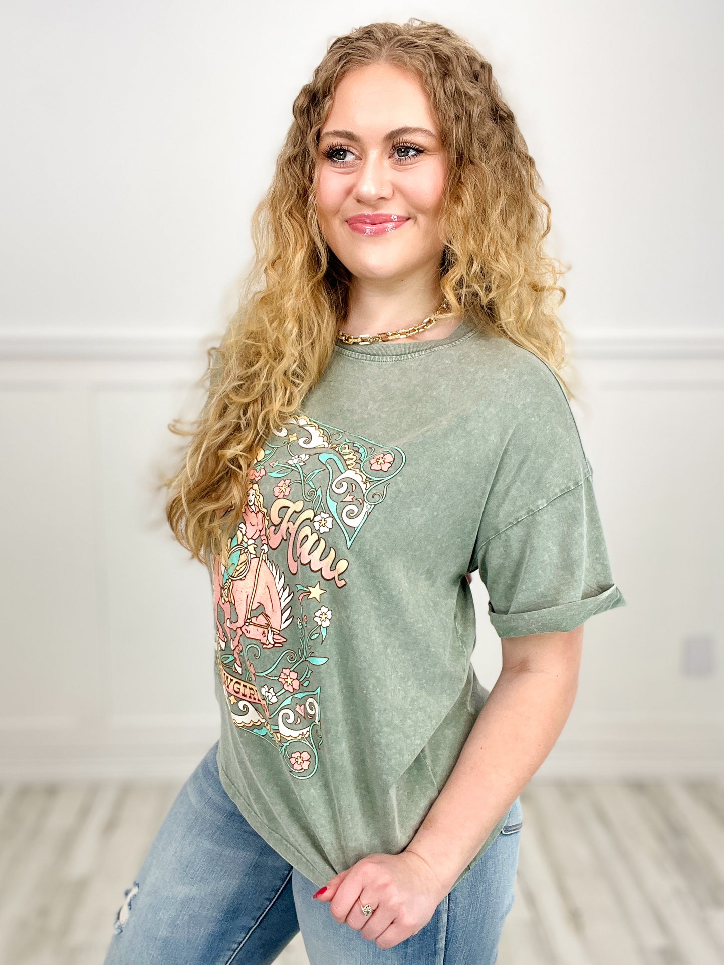 Yee Haw Botanical Cowgirl Graphic Tee