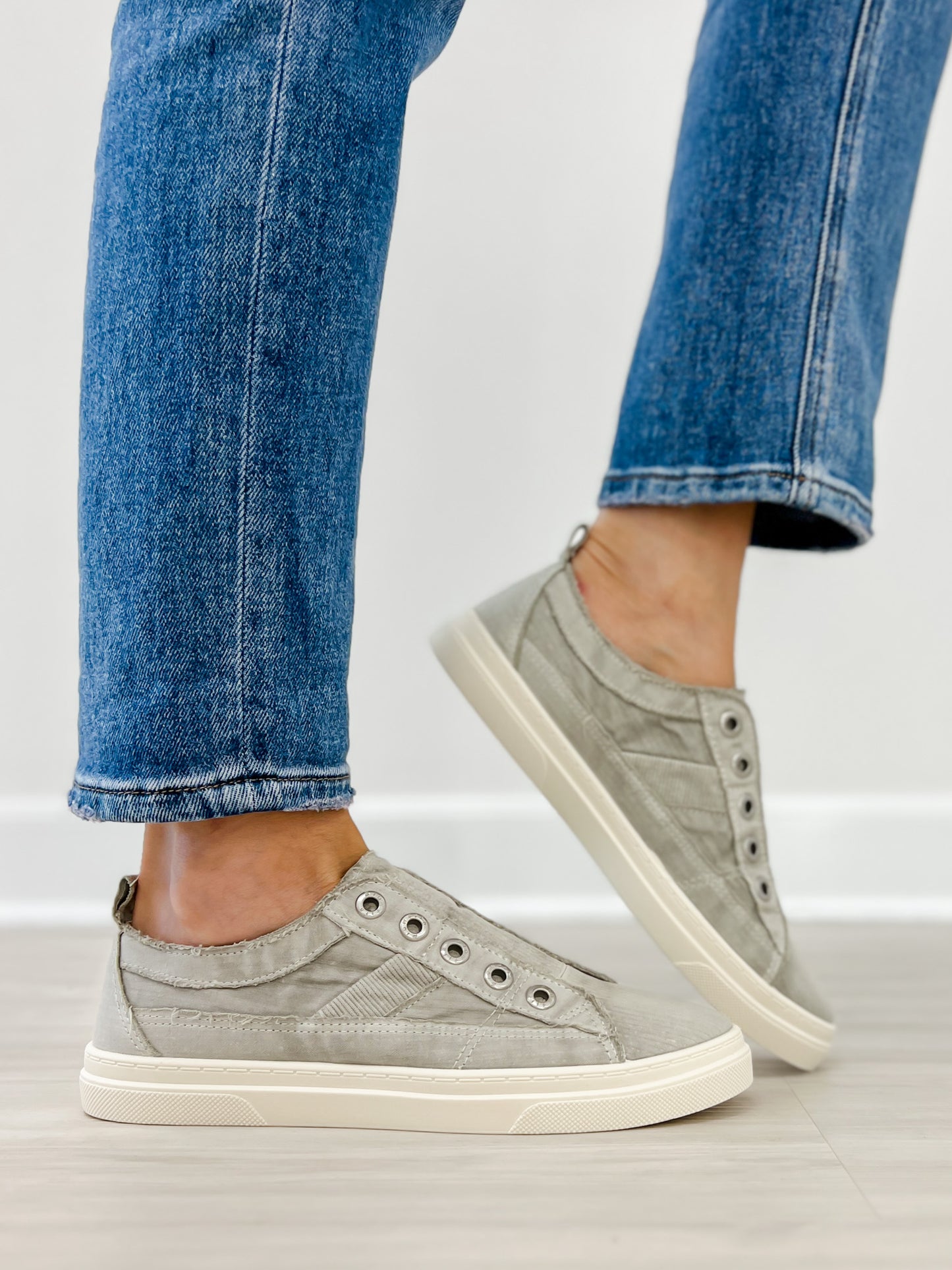 Blowfish Malibu Hangout Slip On Tennis Shoes in Washed Grey