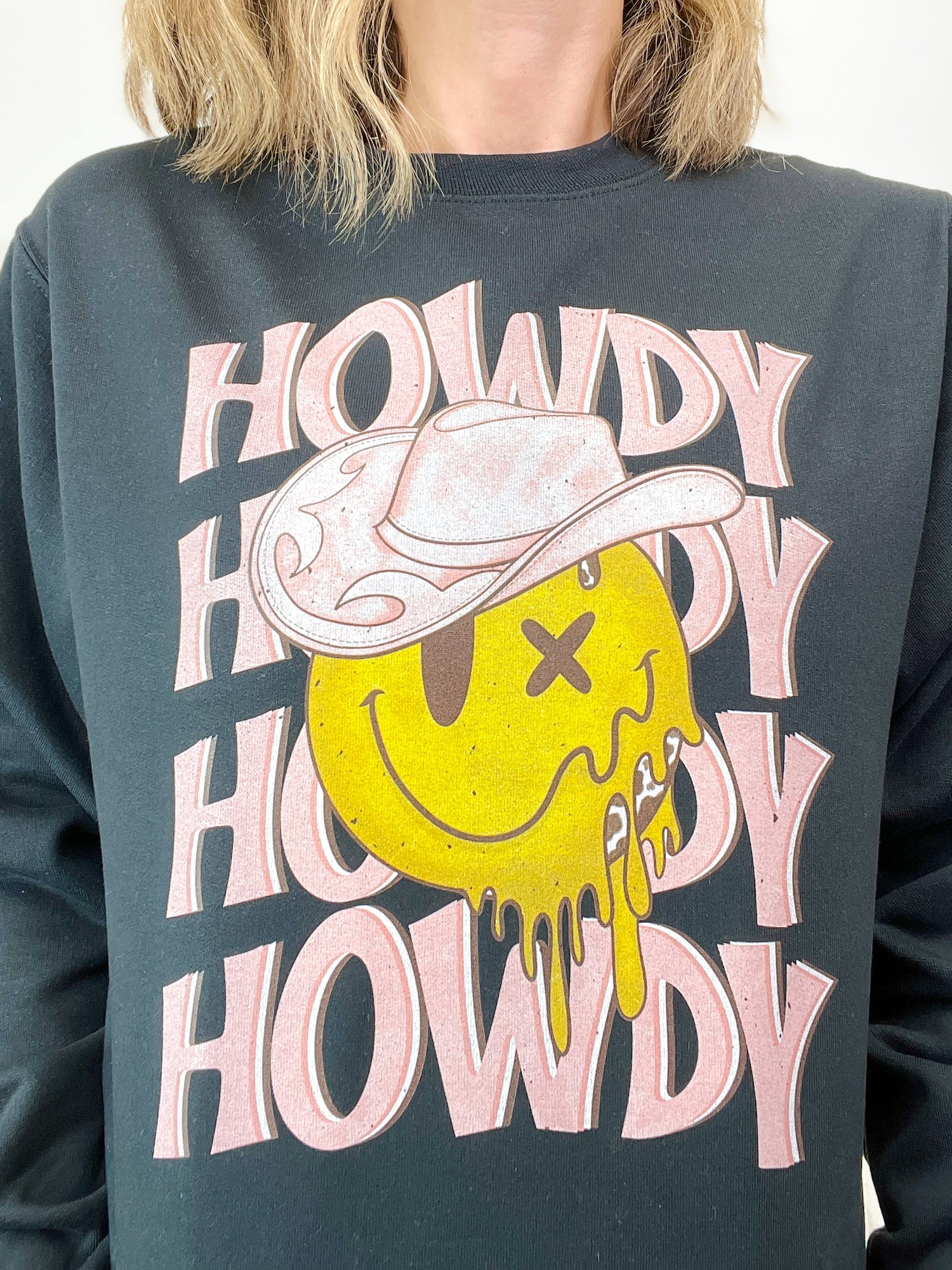 Howdy Happy Face Sweatshirt Top