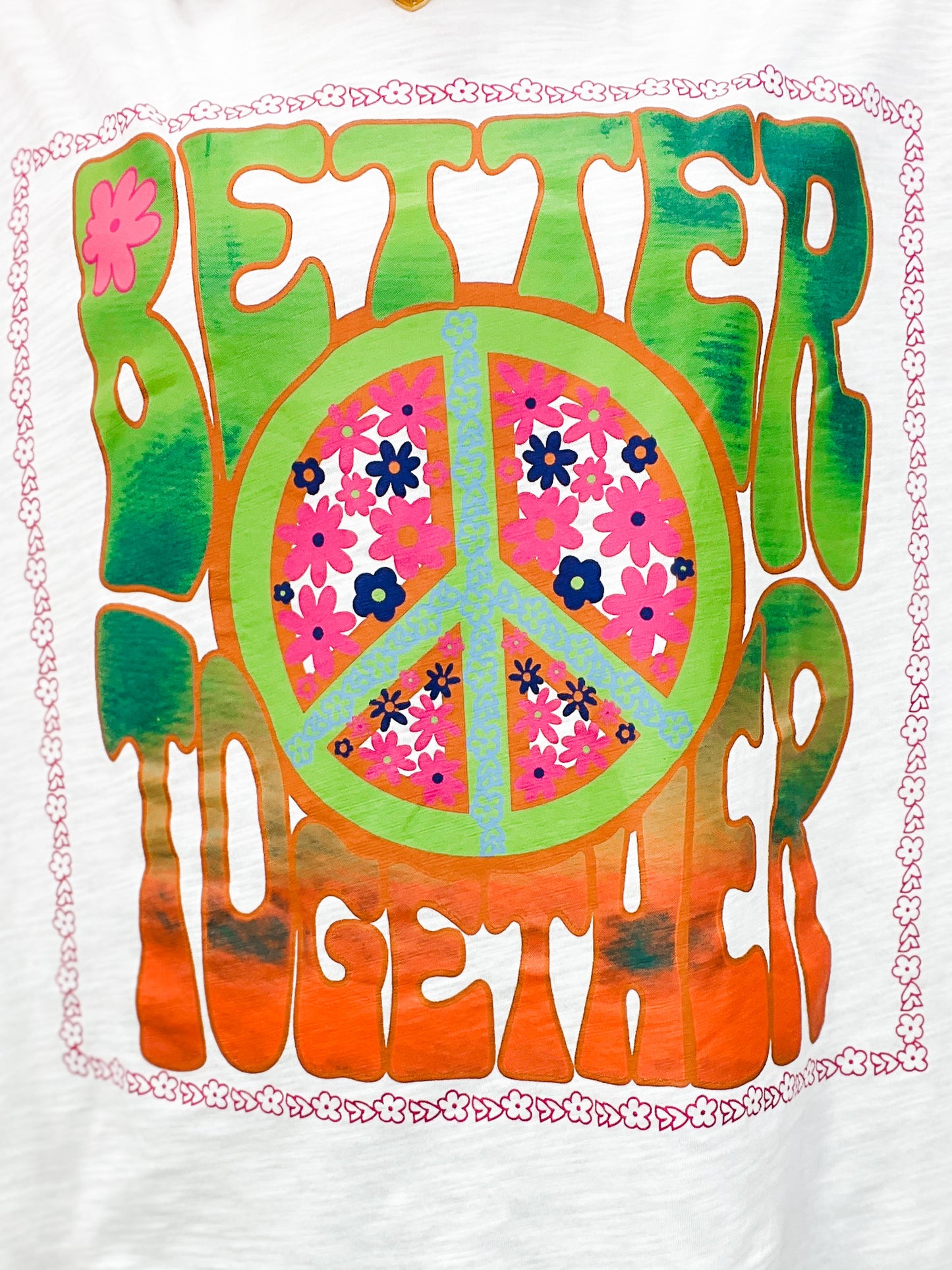 Short Sleeve Better Together Peace Screen Print Top