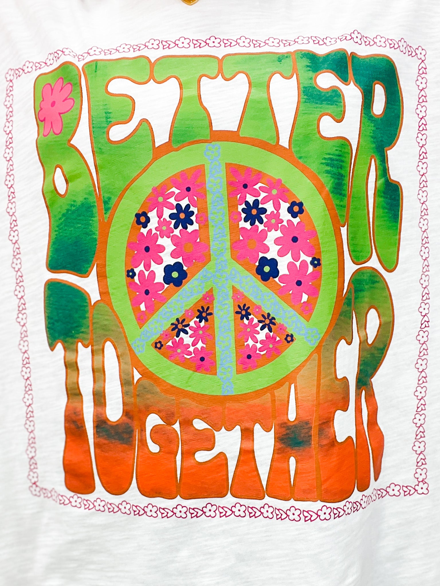 Short Sleeve Better Together Peace Screen Print Top