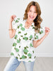 Floral Print Ruffled Sleeve Babydoll Top