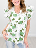 Floral Print Ruffled Sleeve Babydoll Top