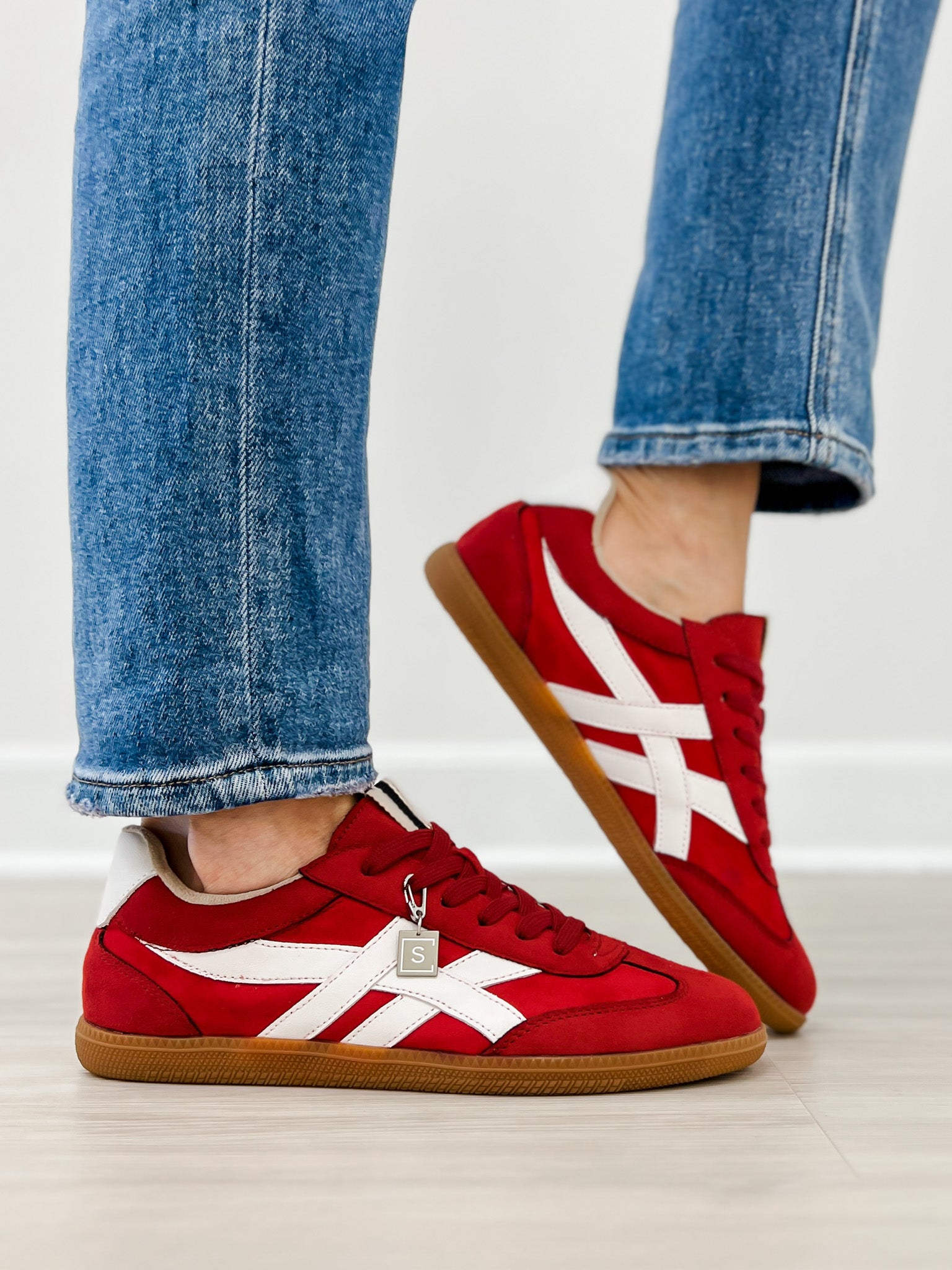 ShuShop Sasha Sneakers in Red Suede