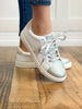 Lace Up Silver and White Contrast Star Tennis Shoes