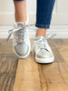 Lace Up Silver and White Contrast Star Tennis Shoes