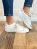 Lace Up Silver and White Contrast Star Tennis Shoes