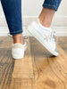 Lace Up Silver and White Contrast Star Tennis Shoes