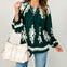 Floral Print Peasant Top with Bubble Sleeves