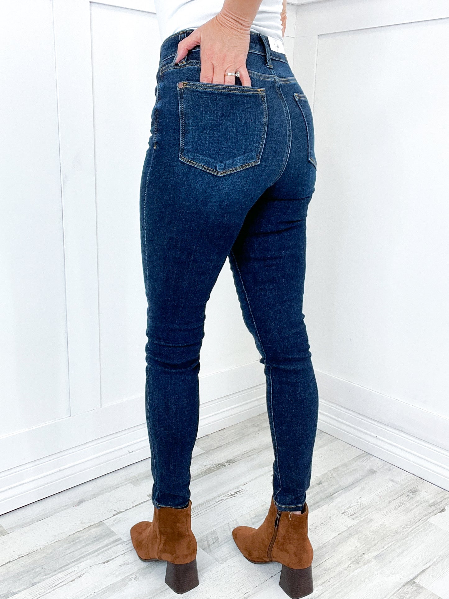 Judy Blue JULIA High Waist Judy Blue Hand Sand Skinny Denim Jean