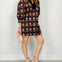 Floral Print Puff 3/4 Mini Dress with Smocked Ruffle Trim