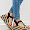 Blowfish Mailbu Annika Espadrille Wedge Sandal in Natural Black