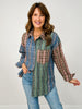 Artisanal Patchwork Plaid Button-Up Top