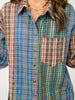 Artisanal Patchwork Plaid Button-Up Top