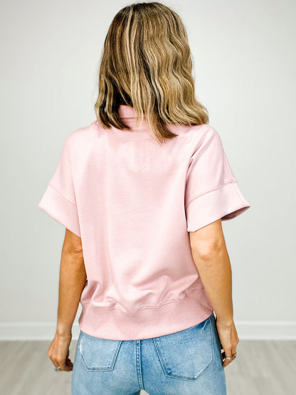Luxeknit Half-Zip Short Sleeve Sweatshirt