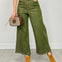 High Waist Ankle Length Scalloped Hem Pants