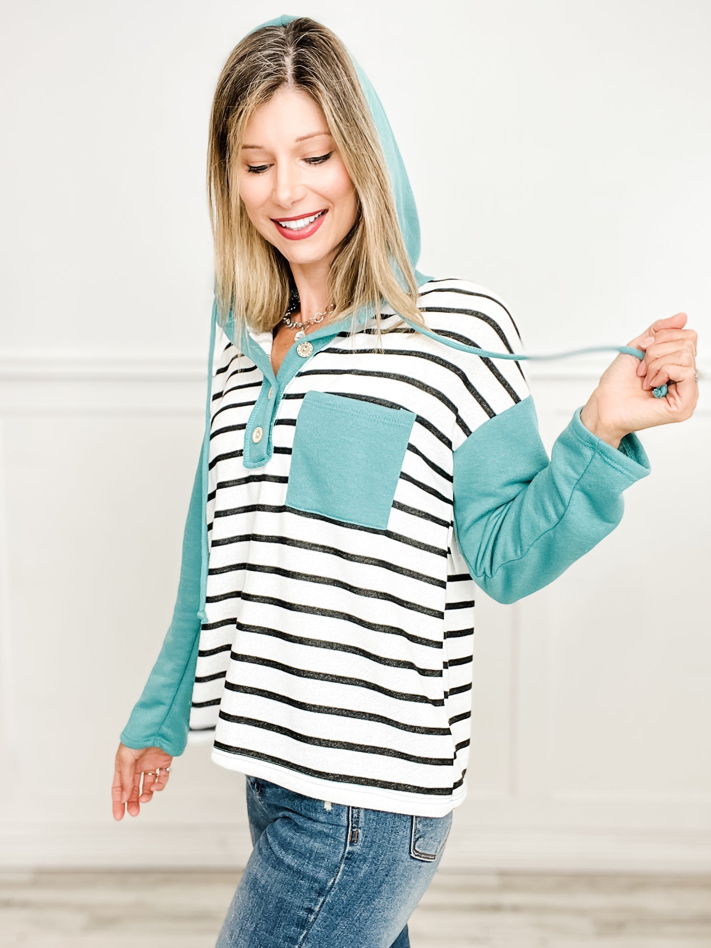 On The Go Stripe Sweatshirt