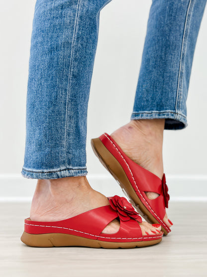 Good Choice Joy Flower Flat Sandals in Coral