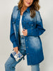 Long Sleeve Button Down Collared Denim Dress