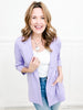 Magic 3/4 Length Ruching Sleeve Blazer in Lavender