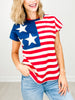 Short Sleeve American Flag Themed Top