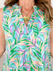 Colorful Lizzy Tank with Split Neckline and Mandarin Collar