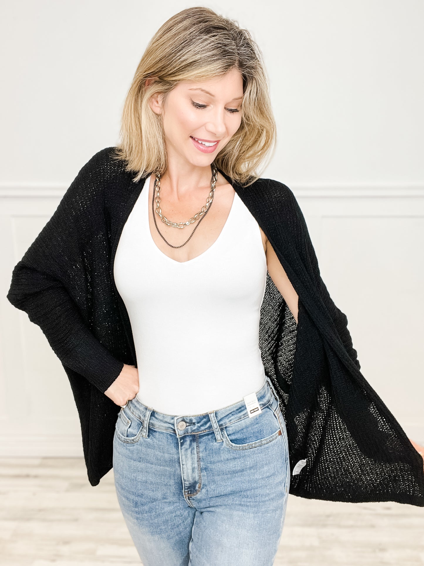 DOLMAN SLEEVE OPEN FRONT CARDIGAN