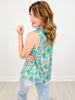 Colorful Lizzy Tank with Split Neckline and Mandarin Collar