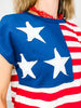 Short Sleeve American Flag Themed Top