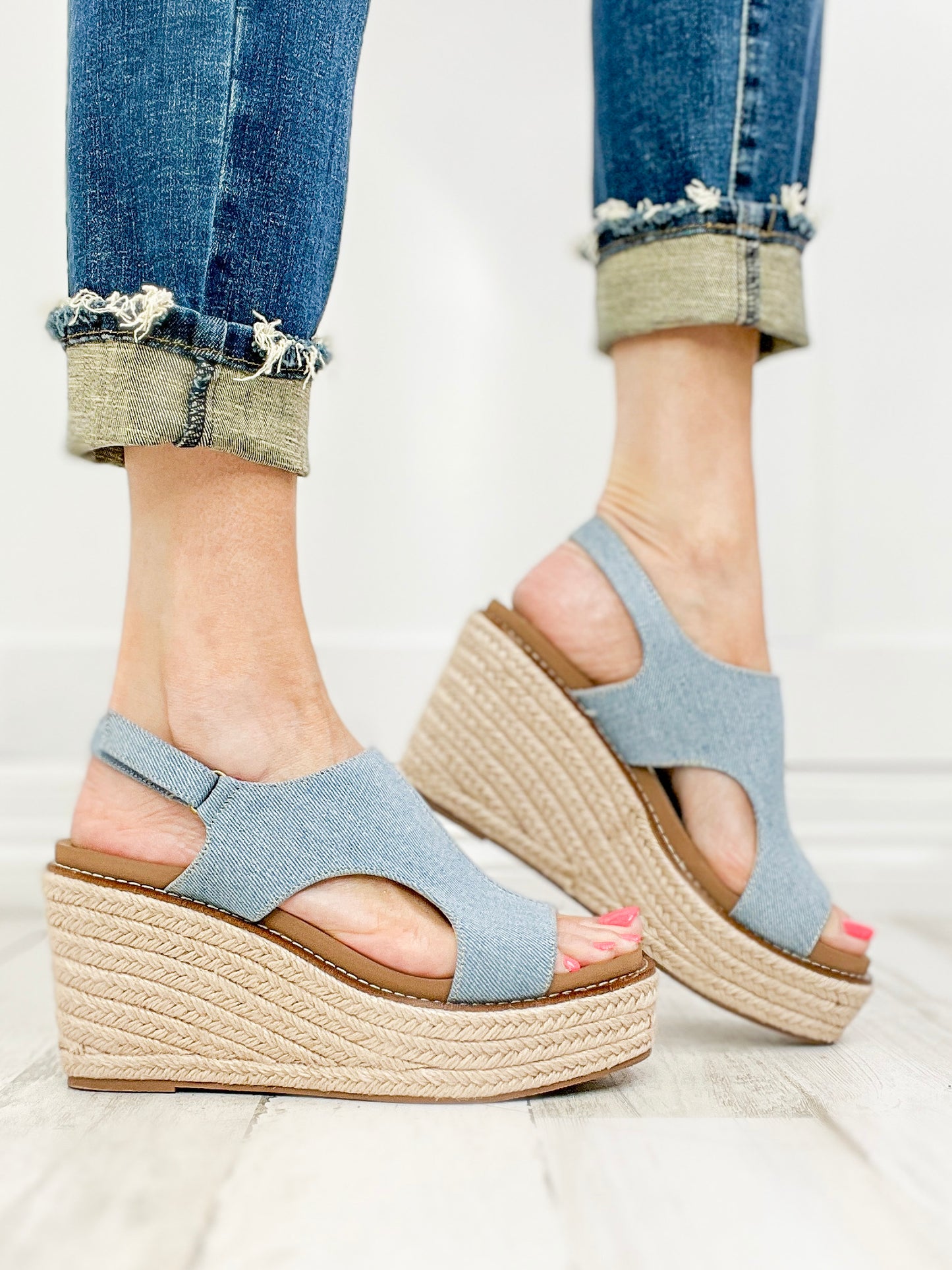 Corkys Freddie Wedges in Denim