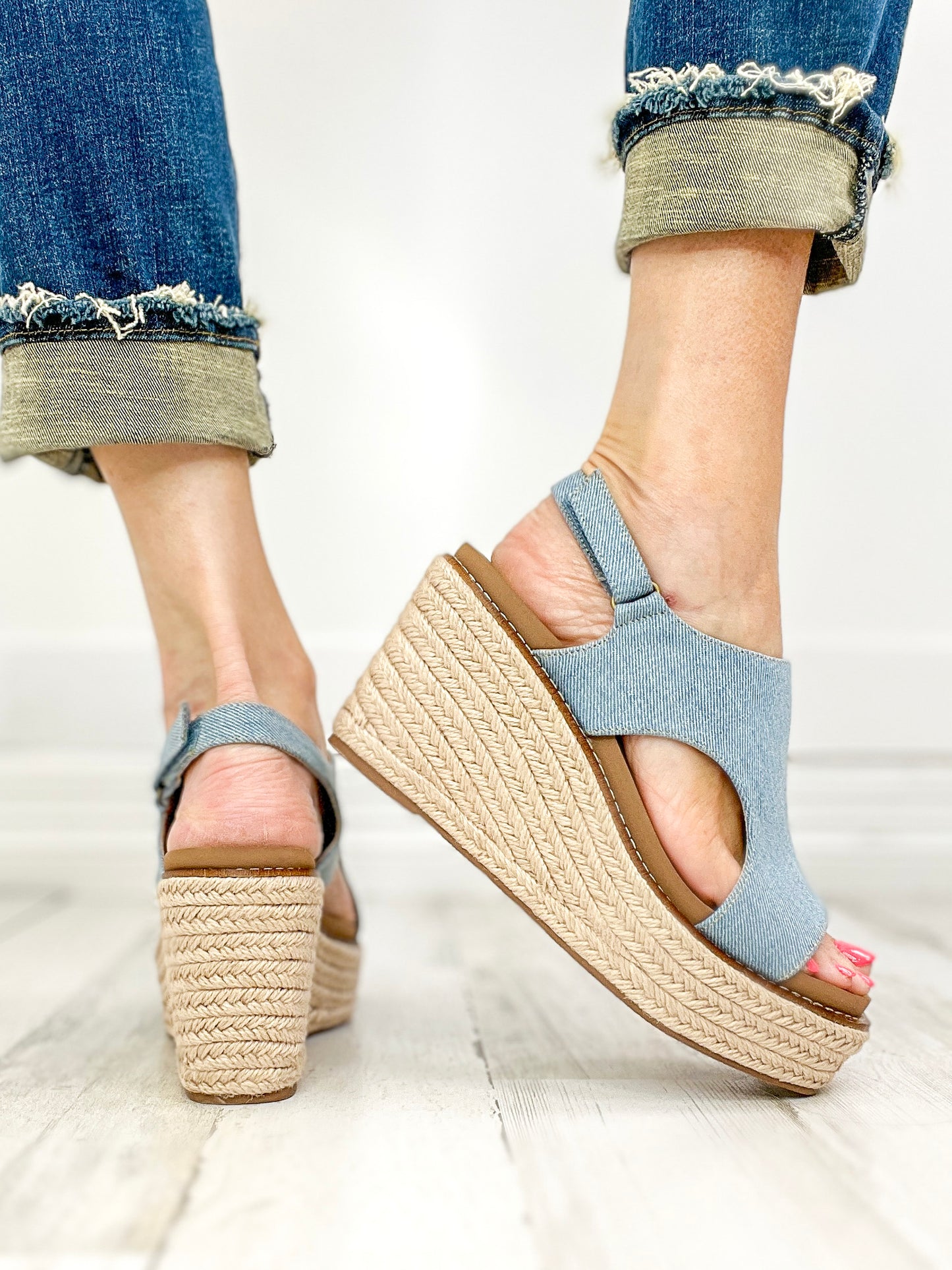 Corkys Freddie Wedges in Denim