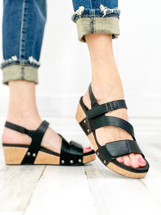 Corkys Rain Check Wedge Sandals in Black