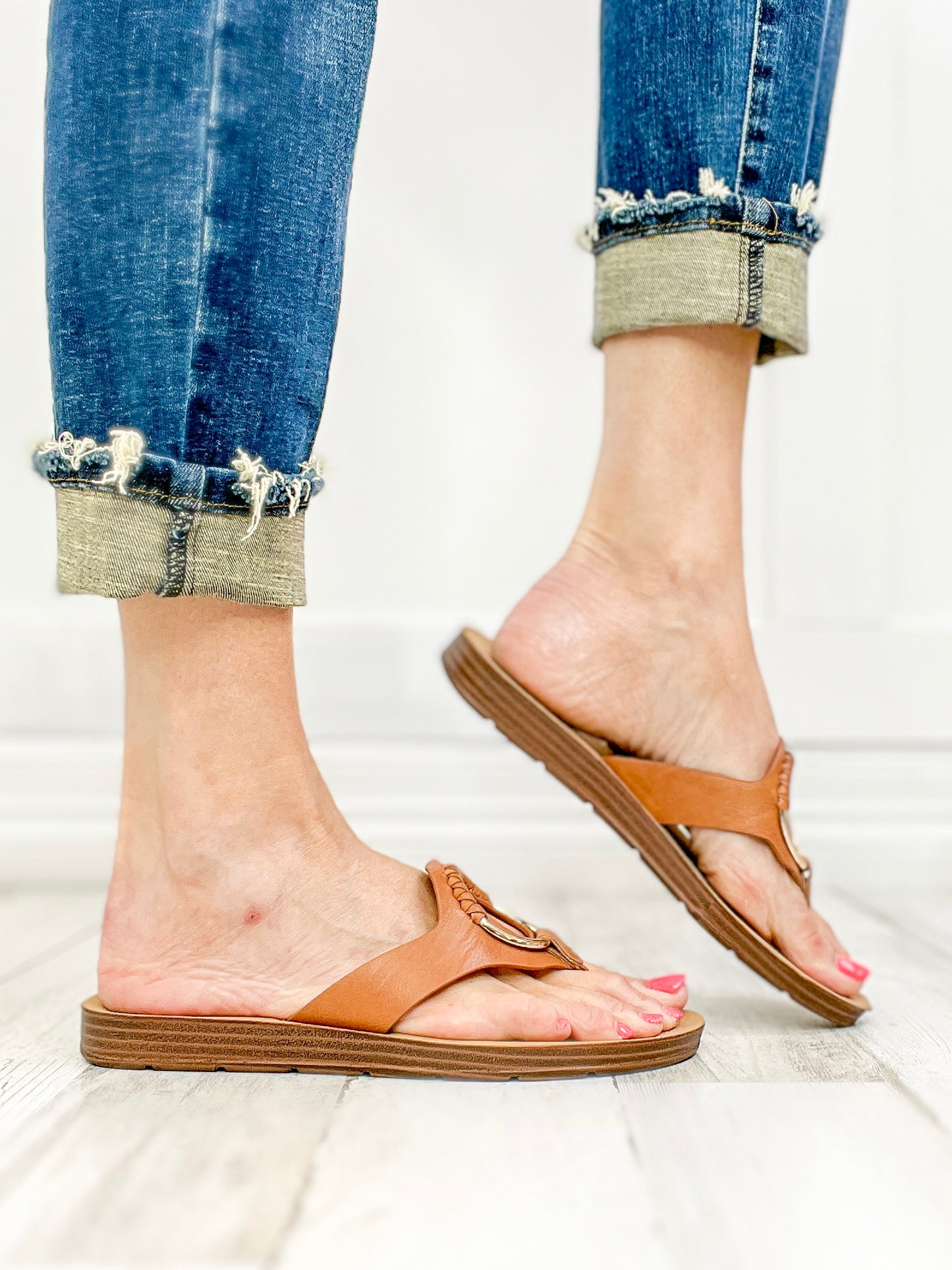 Corkys Ring My Bell Slip-On Sandals in Cognac