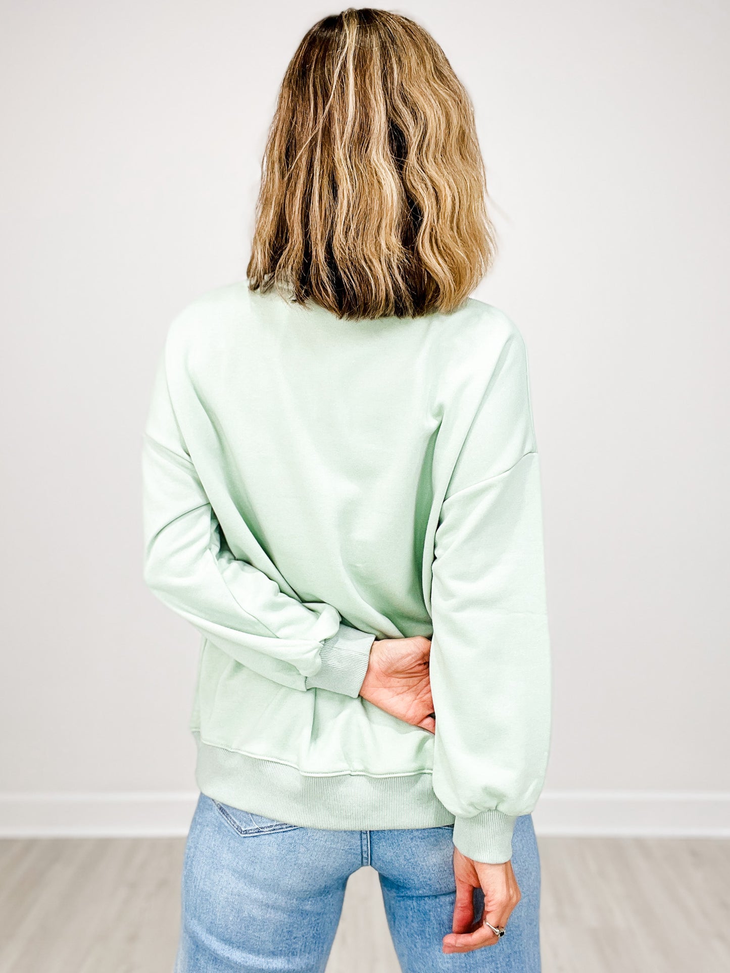 OVERSIZED Long Sleeve Love Patch French Terry Sweatshirt