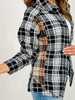 Long Sleeve Button Down Collared Plaid Top