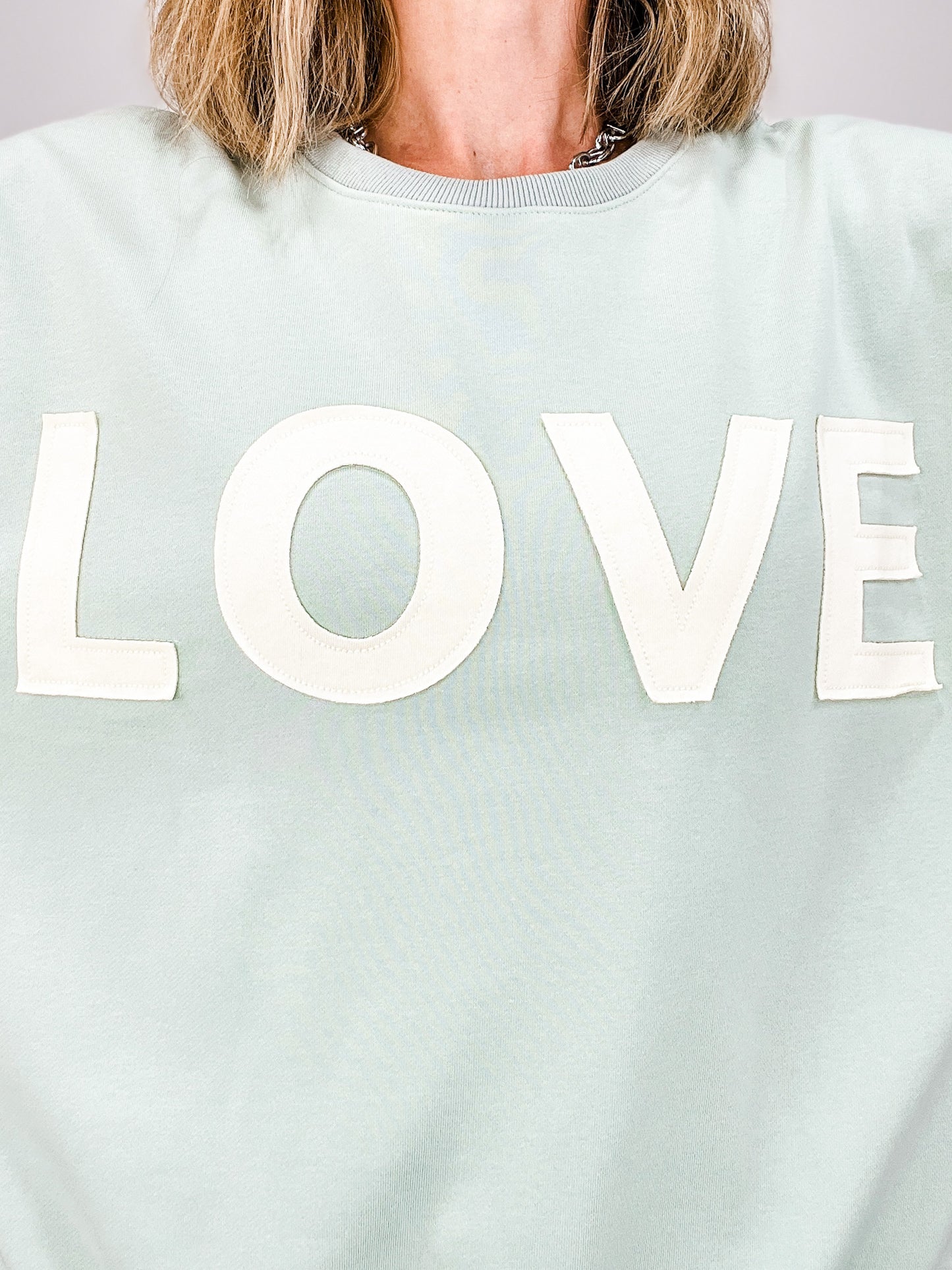 OVERSIZED Long Sleeve Love Patch French Terry Sweatshirt