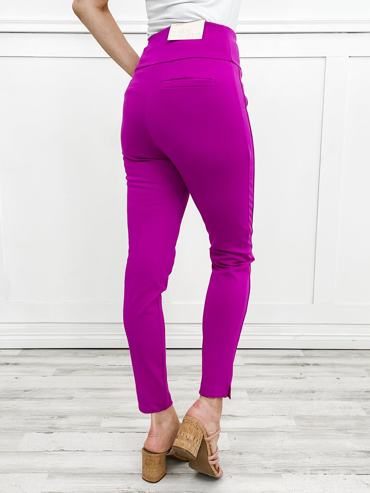 Magic High Waisted Double Knit Skinny Pants in SPRING MAGENTA