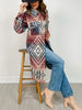 Aztec Print Button Down Long Shacket Coat