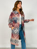 Aztec Print Button Down Long Shacket Coat