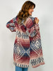 Aztec Print Button Down Long Shacket Coat