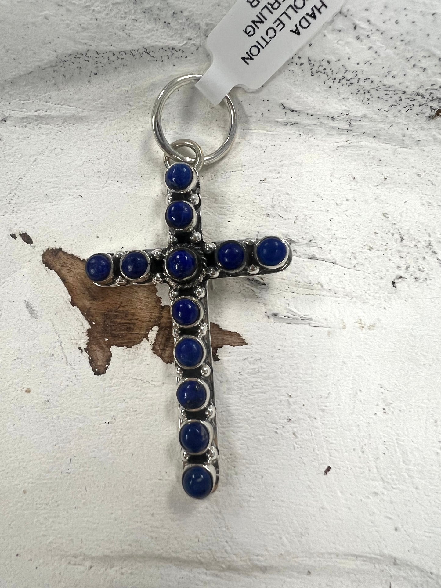 Hada Collection SS Dark Lapis Cross Pendant