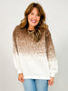 Long Sleeve Fleece Ombre Oversized Knit Top