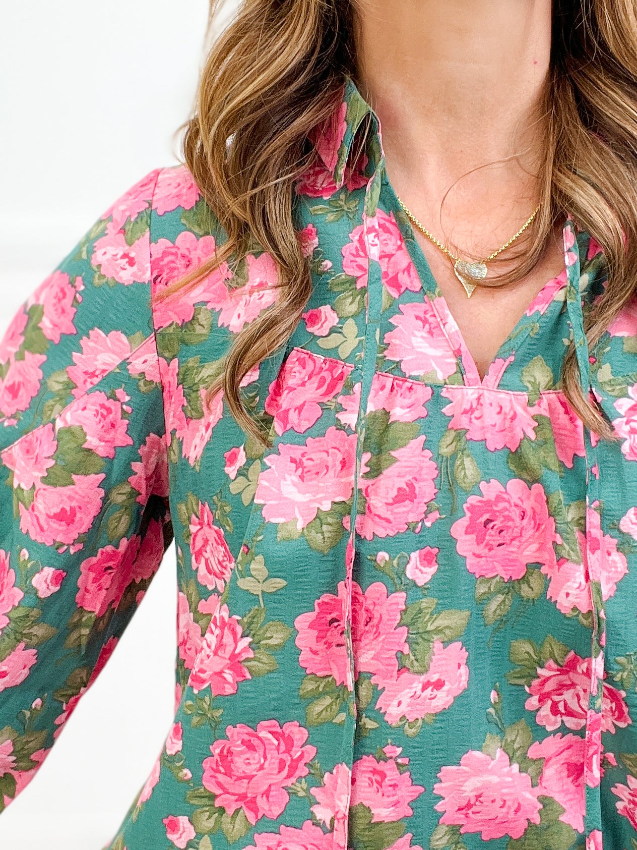 Floral Peasant Top Long Sleeve