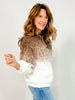Long Sleeve Fleece Ombre Oversized Knit Top